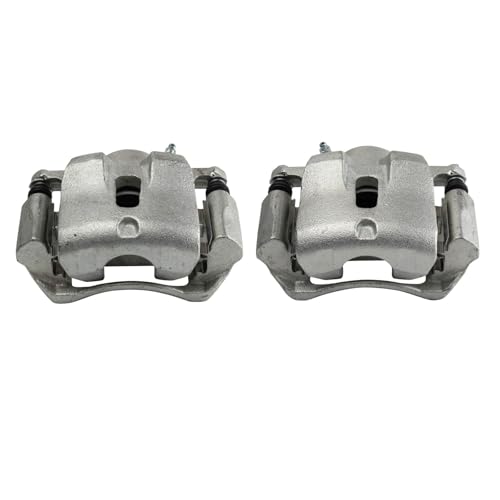 Image of TRQ Front Driver and Passenger Side Brake Caliper Set Caliper Brackets Hardware Compatible with 03-08 Honda Pilot