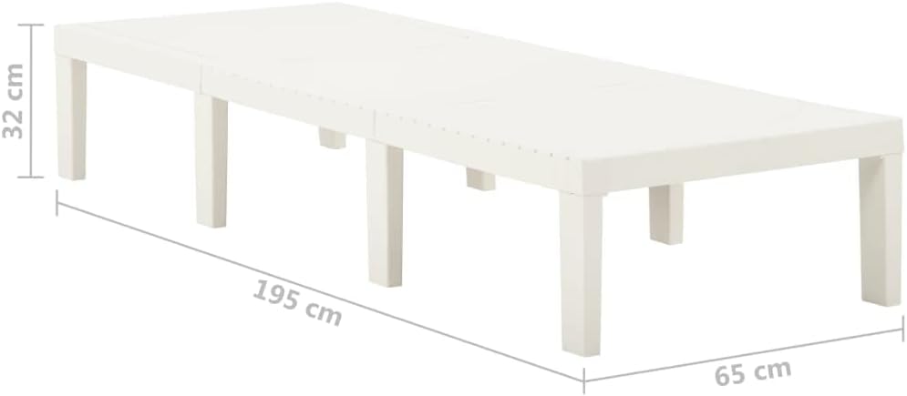 Sun Lounger Plastic White,Portable Recliner, Folding Pool Lounge Chair, Outdoor Chaise Lounge Chair, Patio Reclining, for Easy Storage and Transport