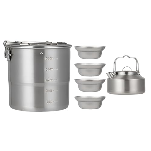 Ceprznvey Camping Cookware - Camping Cook Pot Set,Survival Gear for Adults Family Outdoor Travel Hiking Picnic Backyard Adventure
