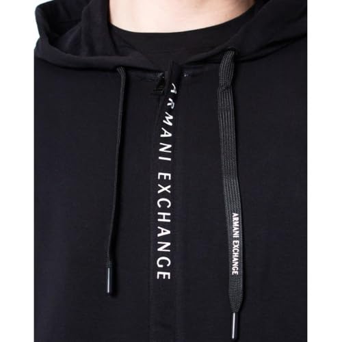 A｜X ARMANI EXCHANGE A | X ARMANI EXCHANGE Men's Logo Zipper Full Zip Hooded Sweatshirt, Black, XL3
