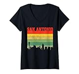 Photo Gallery donna san antonio skyline vintage texas pride souvenir regalo maglietta con collo a v Photo Gallery donna san antonio skyline vintage texas pride souvenir regalo maglietta con collo a v