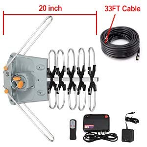 Tv Antenna,Outdoor Digital Amplified Hdtv Antenna 150 Miles Range, Without Pole #TOP3