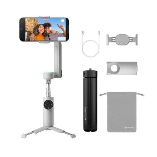 Insta360 Flow Pro Pack treppiede Pro - Stabilizzatore per smartphone con IA, supporto Apple DockKit, Tracciamento Panoramico Infinito 360º, Stabilizzazione a 3 assi