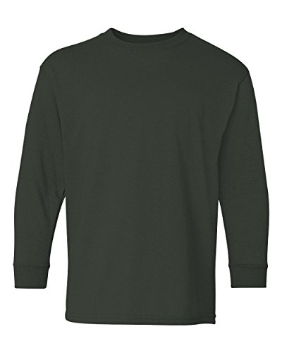 Heavy Cotton Long-Sleeve T-Shirt (G540B) Forest Green, XS