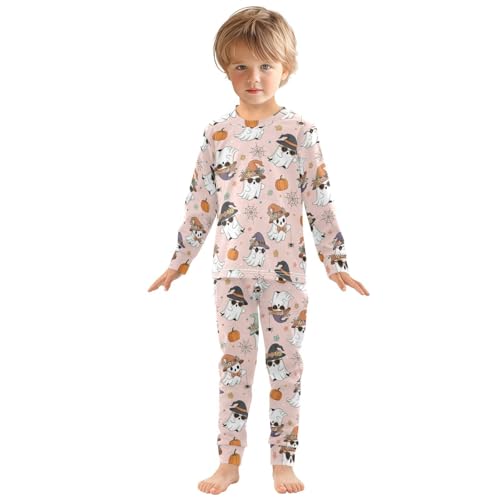 Pajama Sets Long Sleeve Halloween Ghosts with Accessories Soft Comfy Sleepwear 2 Piece PJS 3-8T2