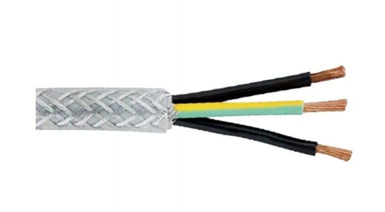 3 Core SY Braided Armoured Control Flex Cable 0.75mm,1.0mm,1.5mm,2.5mm,4mm,6mm (1.0mm², 25 Metre)