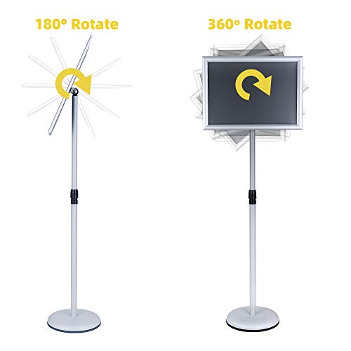 Sign Stands Aluminum Guide Signage Guide Vertical Advertising Billboard Welcome Poster Licensing Display Water Stand Sign Holder (Silver, 11x17inches)