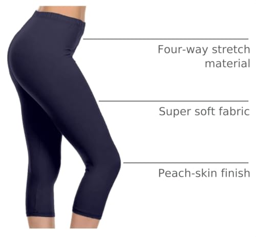 Image of Leggings Depot Women's High Waist Leggings Soft 1 inch Waistband Solid Pants - Regular, Plus, 1X3X, 3X5X
