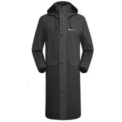Men's Rain Jacket with Hood Waterproof Lightweight Long Safety Raincoat Rain Gear