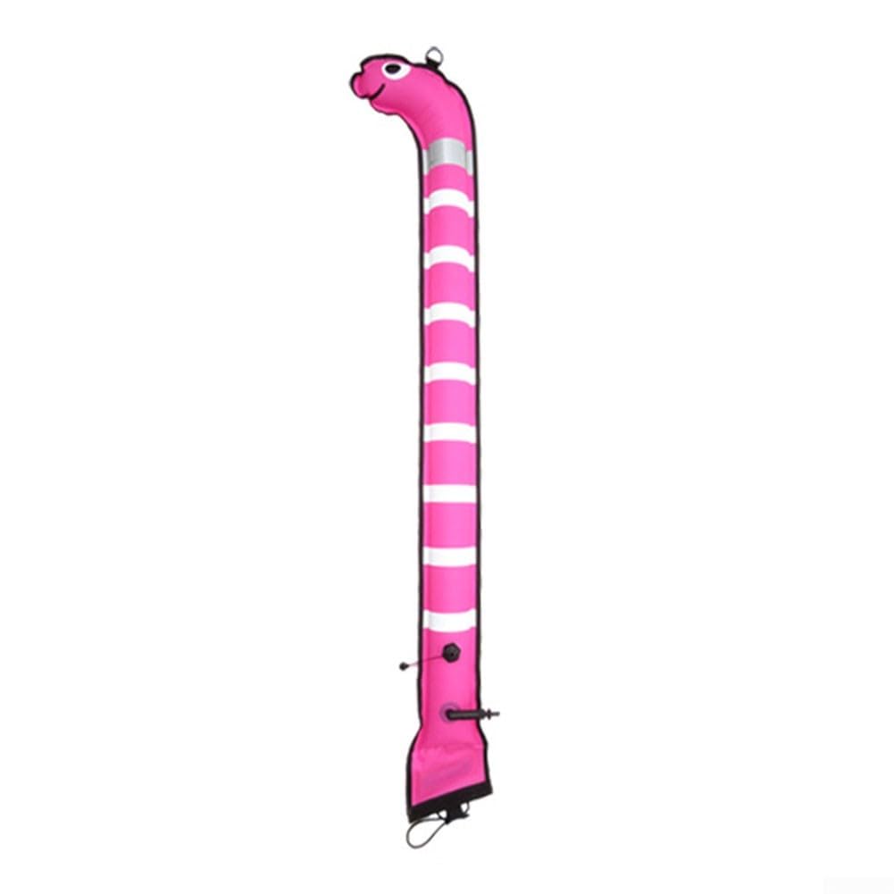 Scuba Diving SMB Marker Boa – 1,5 m × 15 cm / 1,2 m × 15 cm Nylon & Gomma a forma di anguilla di mare con strisce riflettenti per subacquei sotto il segnale (1,5 m x 15 cm rosa)