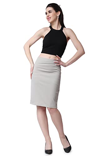Image of POPWINGS Casual Solid Pencil Skirt for Women || Knee-Length Skirt for Women || Stylish Mini Skirt for Women || Summer Pencil Skirt for Women