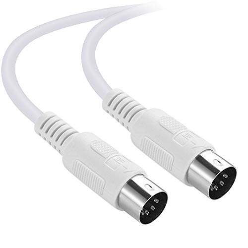 Yeung Qee câble Midi DIN 5 broches mâle vers Din connecteur mâle câble Plug Fil Cordon white,3m