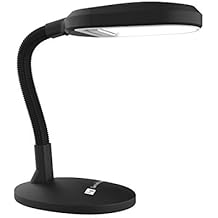 Lavish Home Desk Lamp - Natural Sunlight Lamp with Adjustable Gooseneck - Reading Light for Working, Crafting, Sewing, or Homework Black
