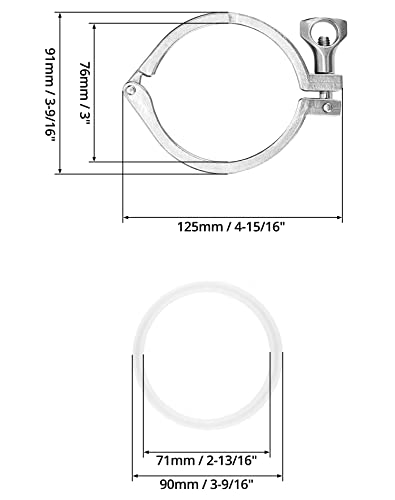 Colliers de serrage en acier inoxydable 304 robustes avec joints silicone - 7