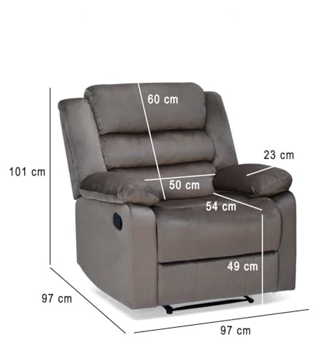 Image of Amey Kiara Recliner Sofa 1 Seater 1R Manual Grey
