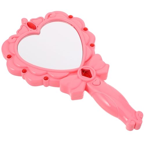 BESTOMZ Espejo Mágico para Niñas Luz Led, Juguete de Cumpleaños sin Pilas, Espejo de Mano Rosa Compacto, Adecuado para Fiestas y Juegos Creativos Infantiles
