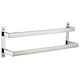 KOKOSIRI Towel Bars Bath Towel Holders 20-Inch Chrome Bathroom 2-Tiers Ladder Towel Rails Wall Mounted Towels Shelves Rack Polished Stainless Steel, B5008CH-L20