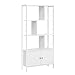 Price comparison product image VASAGLE Bookshelf, Storage Shelf, Large Bookcase with Doors, 4 Shelves, Stable Steel Structure, Modern Style, for Living Room, Office, Maple White and Cloud White LBC022W44