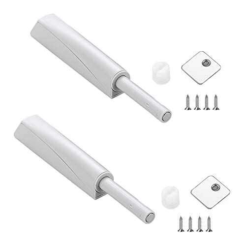 MiSevteen 2 Stück Drucktüröffner Grau Magnetische Türschnäpper Push to Open Magnet Türöffner Druck Touch Release Magnetische Entriegelungsriegel Magnetverschluss für Tür Möbeln Schrank