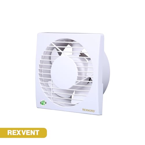 Image of REXNORD REXVENT 150mm(6 Inches) ABS Plastic Body, 8 Watts BLDC Exhaust fans for Bathroom, Kitchen & office, Compact, Moisture Protection, Highspeed, Silent Operations, 100% Copper Winding | White
