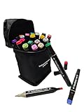 YshanEdutrix Alcohol Markers 24 Colors Dual Tip Set–Paint Pens for Coloring Books, Permanent Markers for Kids and Adults Drawing, Professional Art Design Kit