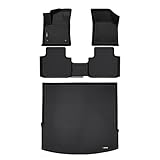 HAFIDI® Floor Mats & Cargo Liner Set Fit for 2020-2025 2026 Volkswagen Atlas Cross Sport All Weather Protection TPE Anti-Slip Car Full Set Floor Liners VW Atlas Cross Sport Custom Accessories -Black