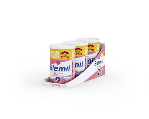 Blemil 2 Forte 3PACK | 3 Botes de 1200g | Leche de Continuación en polvo para Bebé Desde los 6 Meses - Amazon Exclusive