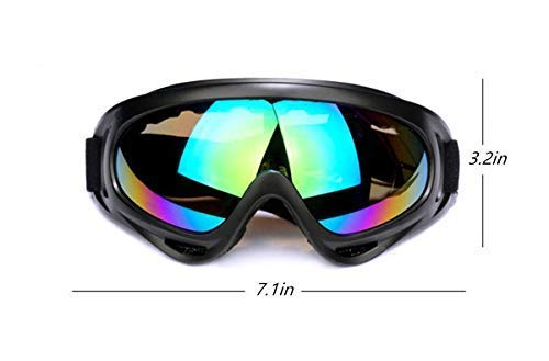 Dplus Motorcycle Goggles,Ski Goggles,Dirt Bike Atv Goggles Anti-Uv Riding Offroad Protective Tactical Goggles For Men Women 2Pack (Colored) #TOP1