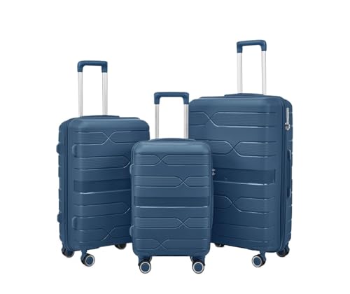 MUdson Trunk 20/24/28 Inch Boarding Travel Suitcase Password Suitcases On Wheels Large Capacity Luggage Lightweight 3 Pieces Luggage Set Durable (Color : A Set-11)