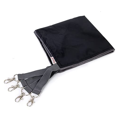 Milisten 冬夏両面使用キャットハンモックベッド ブラック 強化ナイロンテープ付き 猫用ケージ吊りベッド 防水オックスフォード フランネル素材 ペット用暖かい寝床