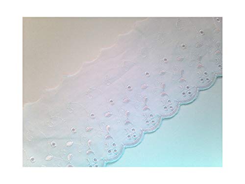 Bianco 110 mm largo merletto pizzo sangallo - al