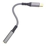 HIAKDOFT Adaptador de Auriculares Tipo C a Audio 35 MM Cable Gris Compacto Compatible Teléfonos y Tabletas para Uso Viajes y Trabajo