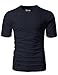 H2H Men's v Neck t Shirts Lightweight Short Sleeve Navy US XL/Asia 2XL (CMTTS0197)