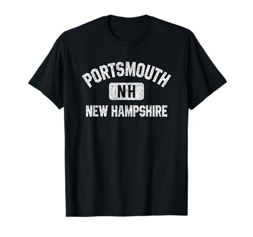Portsmouth NH Gym Style White Print T-Shirt