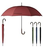 Sapor Design Paraguas resistente a las tormentas automáticas a prueba de viento, XXL grande y estable para 2 personas, señoras y hombres, paraguas de golf de viaje, protección UV, rojo, XXL