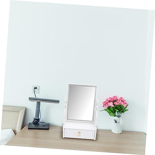 Espejo de maquillaje de tocador con cajón giratorio miniatura 2