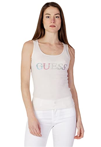 GUESS Débardeur cotelé Logo Strass Jeans - Femme