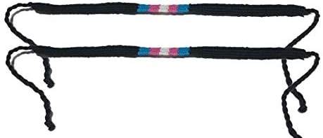 Strongest Link Transgender Pride Black Cotton Friendship Bracelet - (Set of 2 Bracelets)
