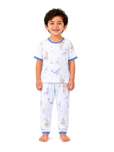Image of Kidbea Kids Bamboo Viscose Co-Ord Set, Half Sleeve Round Neck Night Suit