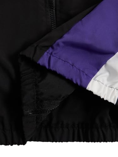 Image of SOLY HUX Men's Varsity Jacket Zipper Color Block Windbreaker Jackets Long Sleeve Coats Streetwear
