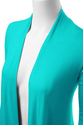 Image of Women's Drape Front Open Cardigan Long Sleeve (S-2X, Made in USA)