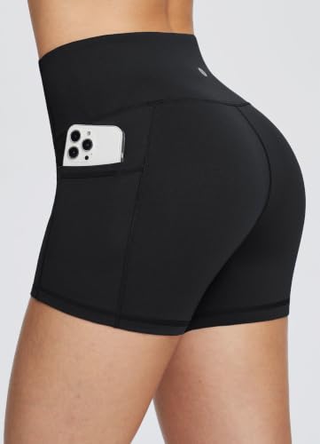 Image of baleaf Women's High Waist Biker Shorts with 3 Pockets