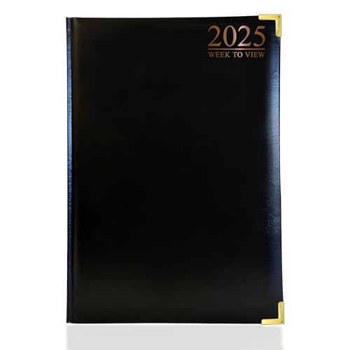 G4GADGET 2025 Diary A5 Week to View Black - Sleek and Functional Planner for Effective Time Management
