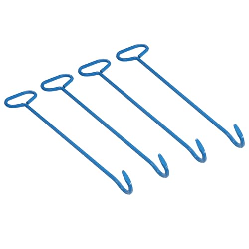 GEYOPMID 4PC Manhole Cover Hook, 440.92 LBS Manhole Hook 30in Single Hook with Inline Handle Hexagonal Alloy Steel Septic Tank Locator Tool for Opening Sewer Manhole Covers, Lifting Septic Tank Covers