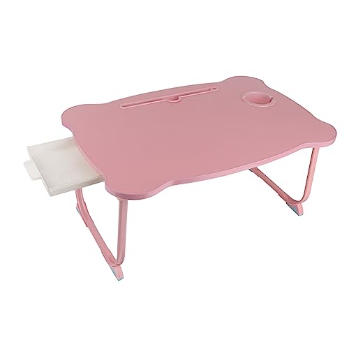 NOENNULL Mesa de Cama Plegable, Bandeja de Desayuno Portátil para el Hogar, Dormitorio, Aprendizaje y Entretenimiento, Escritorio para Tableta, Teléfono y Taza para Oficina o Dormitorio, 14.1 Oz