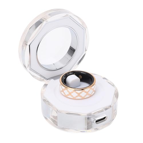 Oreilet Smart Rings Fitness Tracker Stainless Steel Health Monitor with 18mAh Battery & 300mAh Charging Case for Hiking Running Swimming Sleep Tracking (8 ID: 18.1mm/0.711in, Circumference: