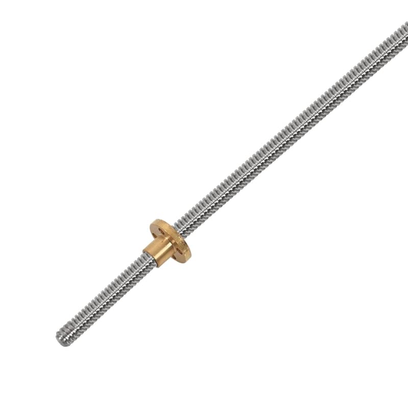 Printer Accesstories 500Mm T8 Lead Screw and Brass Nut (Acme Thread, 2Mm Pitch, 4 Starts, 8Mm Lead) for 3D Printer Z Axis| | - - (Color: Silver)
