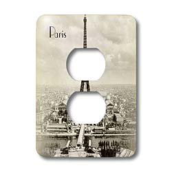 Tour Eiffel 1889 Sépia Photo plaque double prise murale