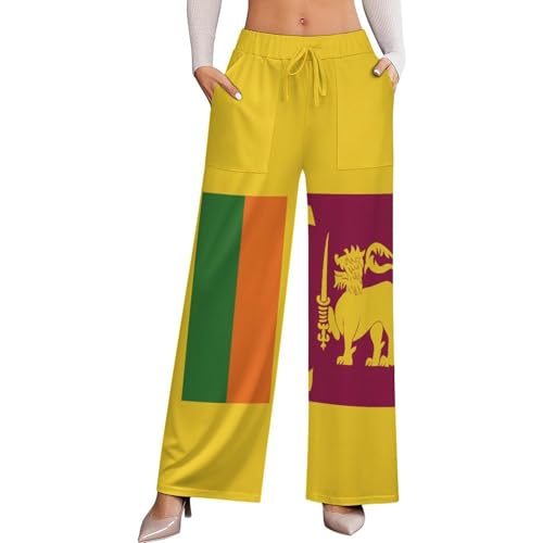 Sri Lanka Flag Straight Leg Pants Women 3XL