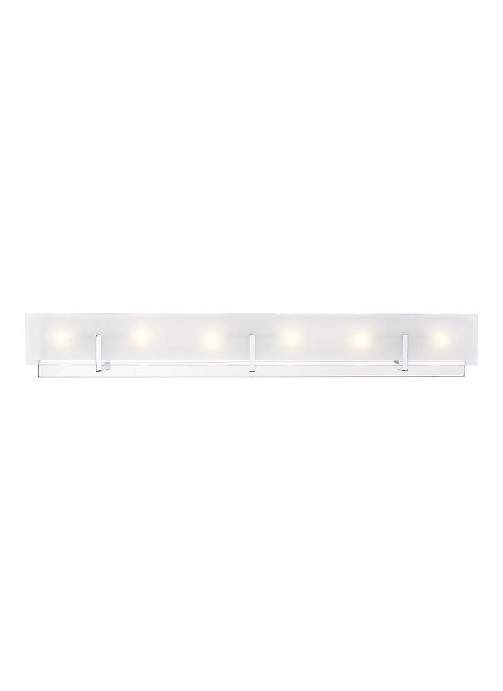 Generation Lighting 6-Light Syll Bath Fixture Wall Lamp (Chrome) 4430806-05 | Bathroom Light Fixture for Home Decor | Vanity Light Fixture Uses Candelabra E12 Standard or LED Light Bulbs